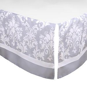 Nwt  Grey Damask CRIB Skirt